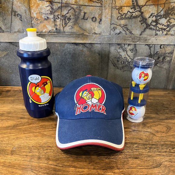 Other - The Simpsons Homer-Themed Golf Pack - Cap, Water Bottle, & Golf Balls and Tees